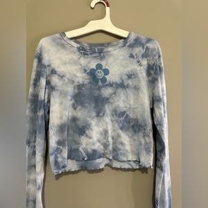 pacsun blue tiedye happy flower